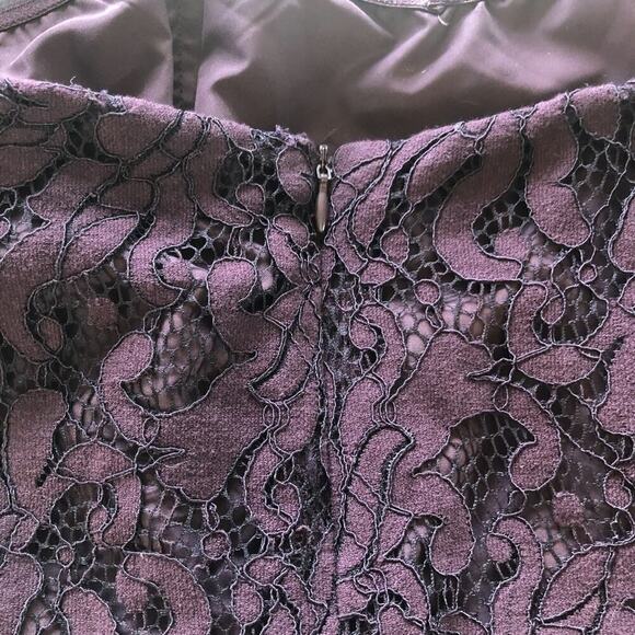 Cupcakes & Cashmere Purple Lace Off Shoulder Sleeveless Dress Size 2 - Picture 3 of 8